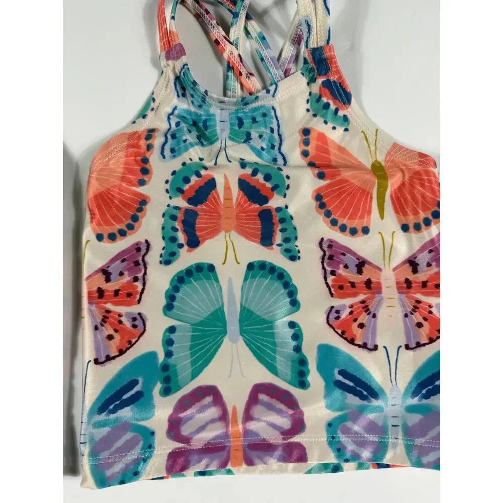 Tea Collection Tankini Swimsuit Bundle Watermelon Butterfly Print Size 3 4